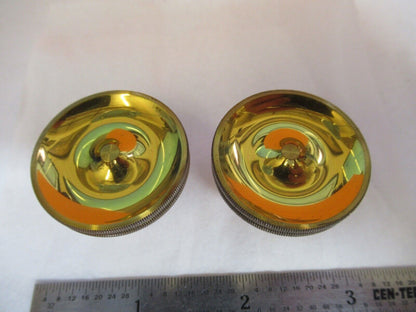 ANTIQUE BRASS SPENCER BUFFALO KNOBS PAIR MICROSCOPE PART PICTURED &FT-1-A-12B