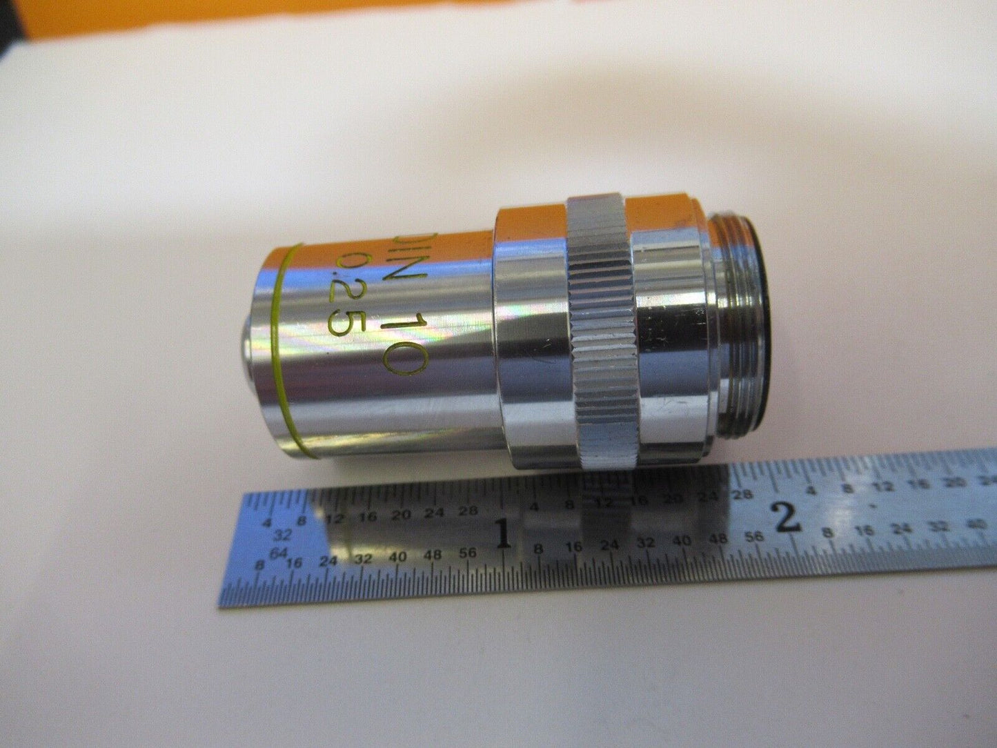 EDMUND SCIENTIFIC JAPAN 10X OBJECTIVE OPTICS MICROSCOPE PART AS PICTURED A4-A-34