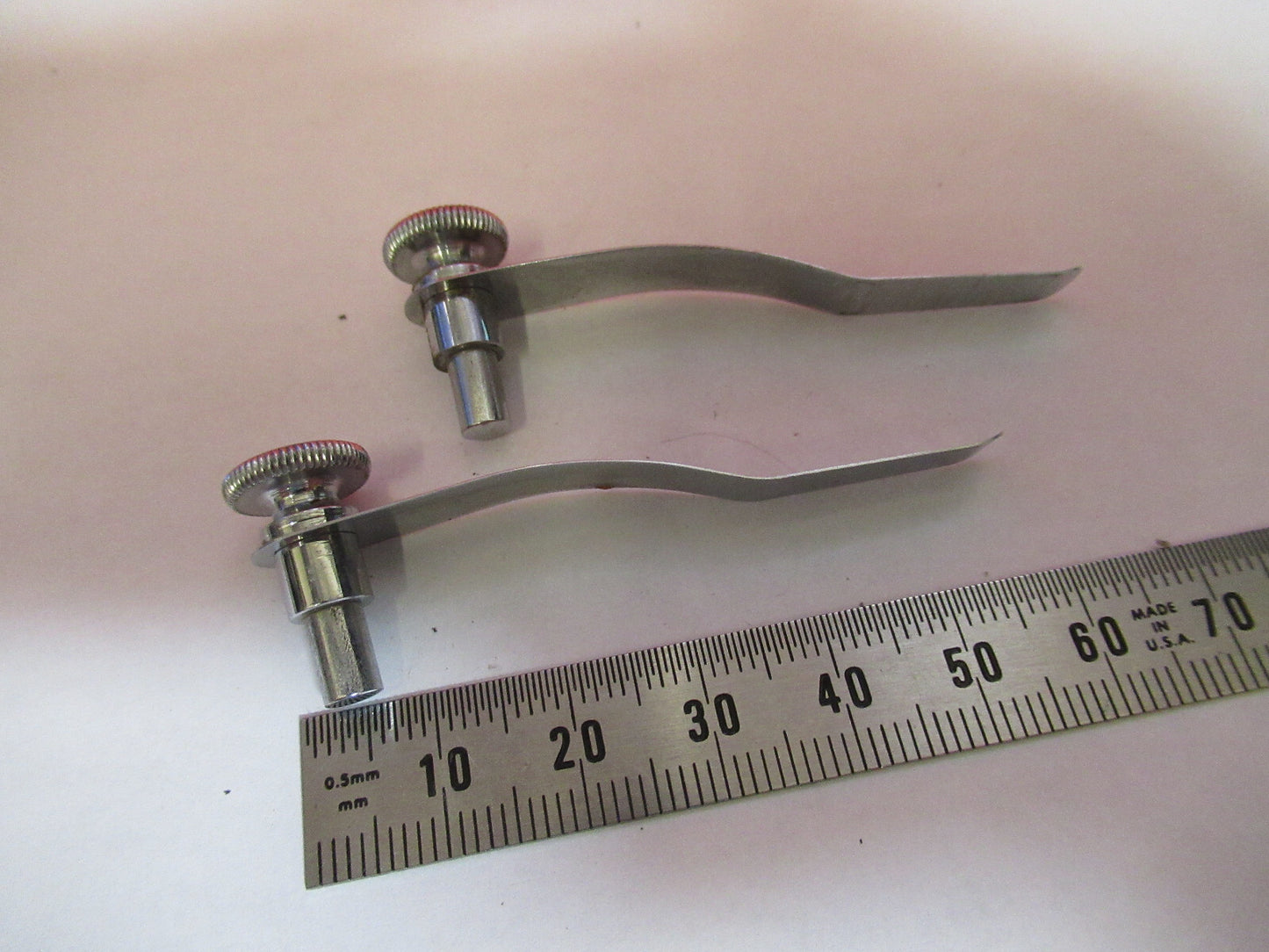 ANTIQUE SPENCER AO PAIR CLIPS SET OPTICS MICROSCOPE PART AS PICTURED  T7-A-07