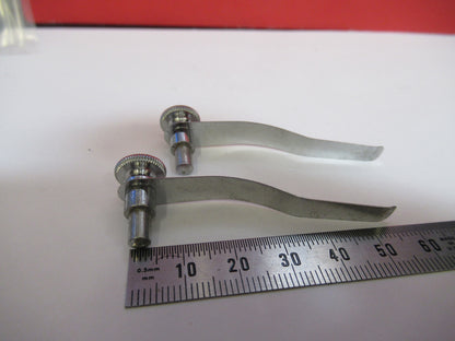 BAUSCH LOMB PAIR CLIPS STAGE MICROSCOPE PART AS PICTURED  S3-B-66