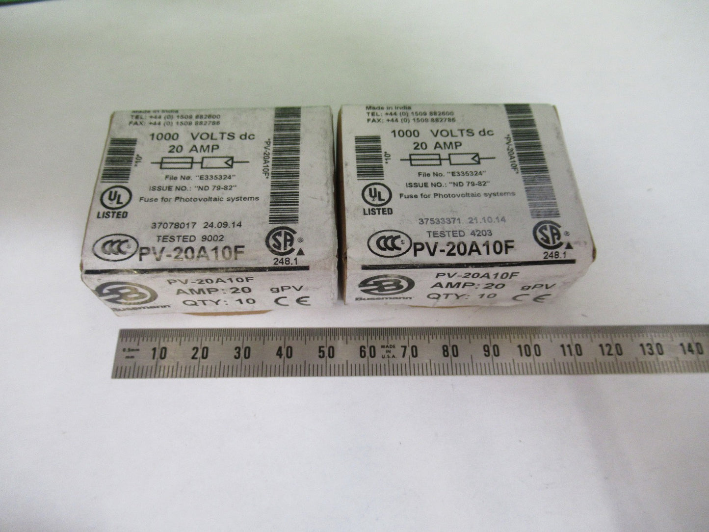 LOT 20 pcs PV-20A10F FUSES 1000 VOLTS 20 AMPS AS PICTURED T6-B-15