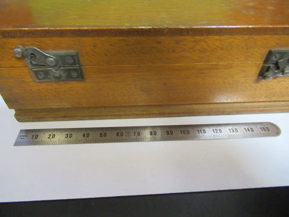 EMPTY WOOD BOX LEITZ WETZLAR GERMANY POL MICROSCOPE PART AS PICTURED Q7-A-19