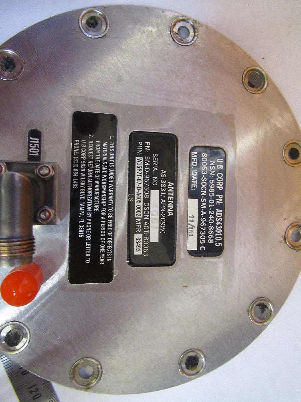 ANTENNA UH-60 AS-3831 APN-209(v) NSN 5985-01-246-8668 AIRCRAFT PART Q9-FT-97