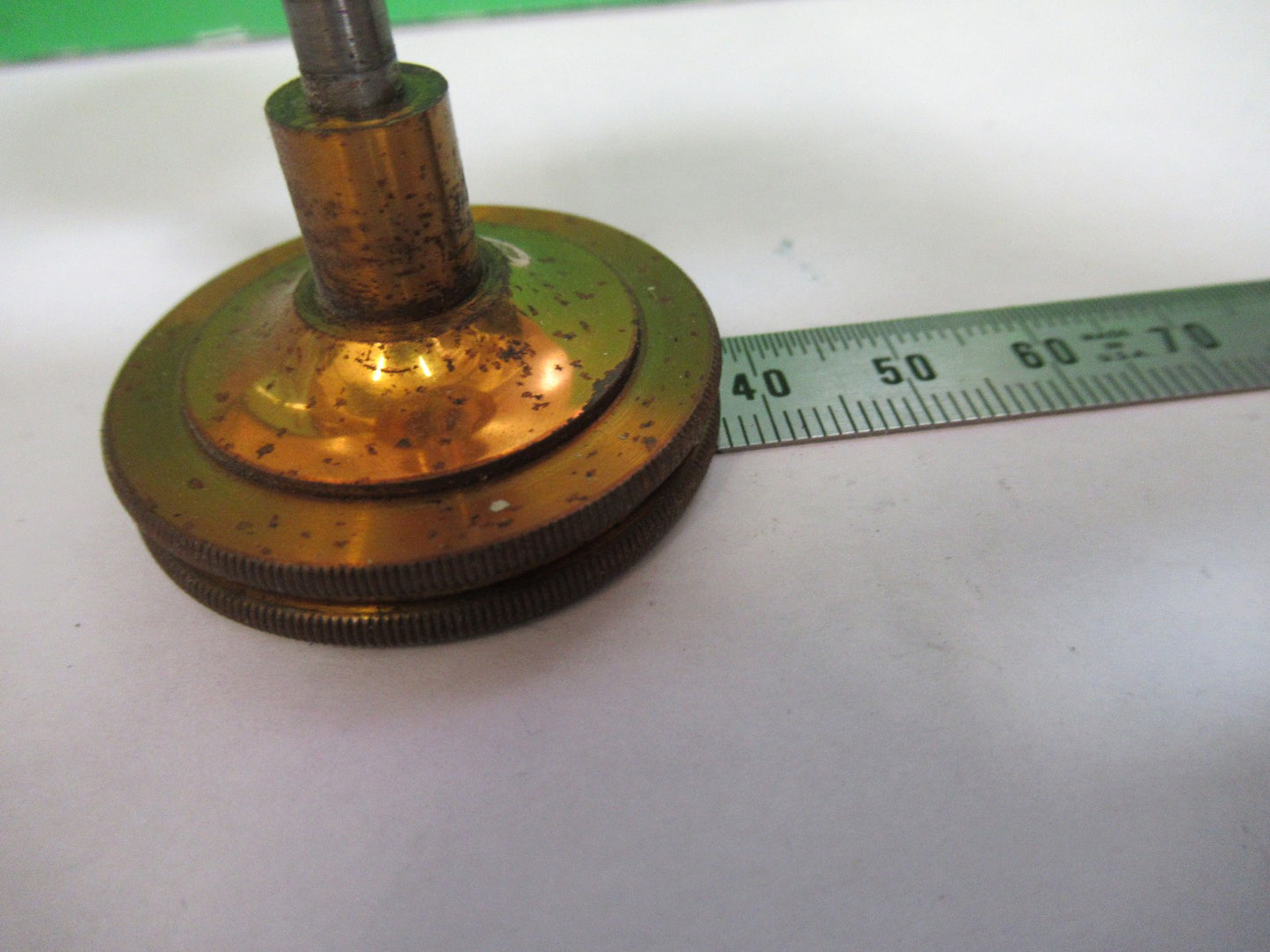 ANTIQUE BRASS STAGE KNOBS BAUSCH LOMB MICROSCOPE PART AS PICTURED X3-B-101