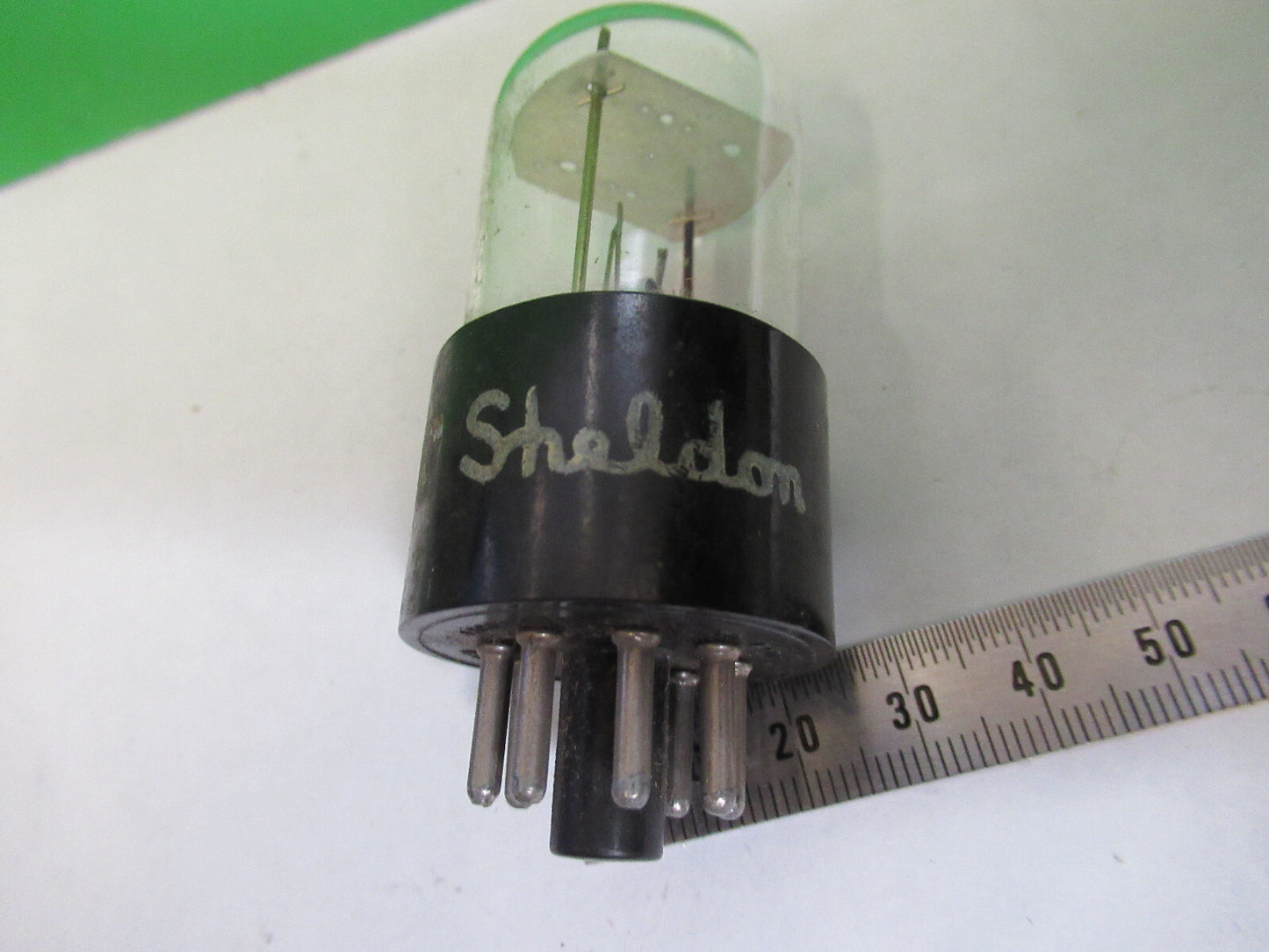 SHELDON DUAL FILAMENT RELAY VACUUM TUBE AS PICTURED &12-DT-E2