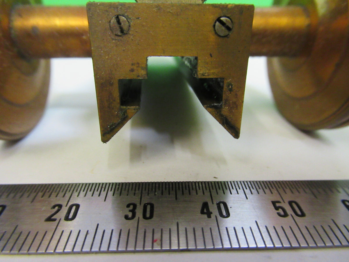 ANTIQUE BAUSCH LOMB MACRO STAGE KNOBS BRASS MICROSCOPE PART AS PICTURED S7-A-02