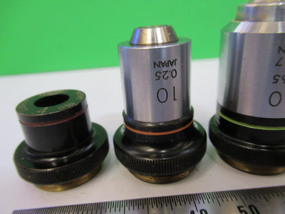 LOT 4 EA MIKROSKOP-OBJEKTIVE OLYMPUS 4X 10X 40X 100X OPTIK #P8-B-07