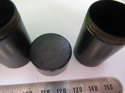 ANTIQUE BRASS EMPTY CANS SPENCER AO OBJECTIV MICROSCOPE PART AS PICTURED T4-A-30