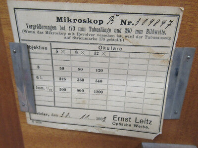 ANTIQUE ERNST LEITZ WETZLAR EMPTY WOOD CABINET for MICROSCOPE AS PICTURED &TD-5