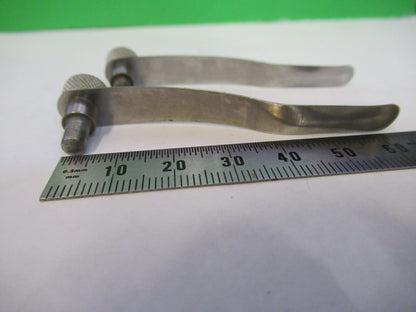 AO SPENCER PAIR CLIPS STAGE MICROSCOPE PART OPTICS AS PICTURED S1-B-15