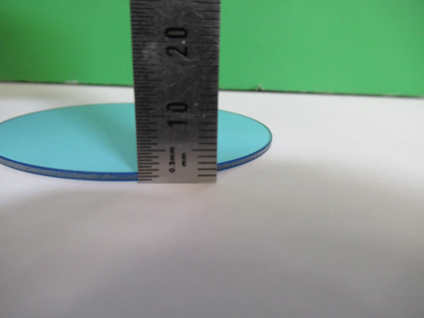 OPTICAL MICROSCOPE FILTER CLEAR BLUE SCHOTT OPTICS AS PICTURED T5-A-81