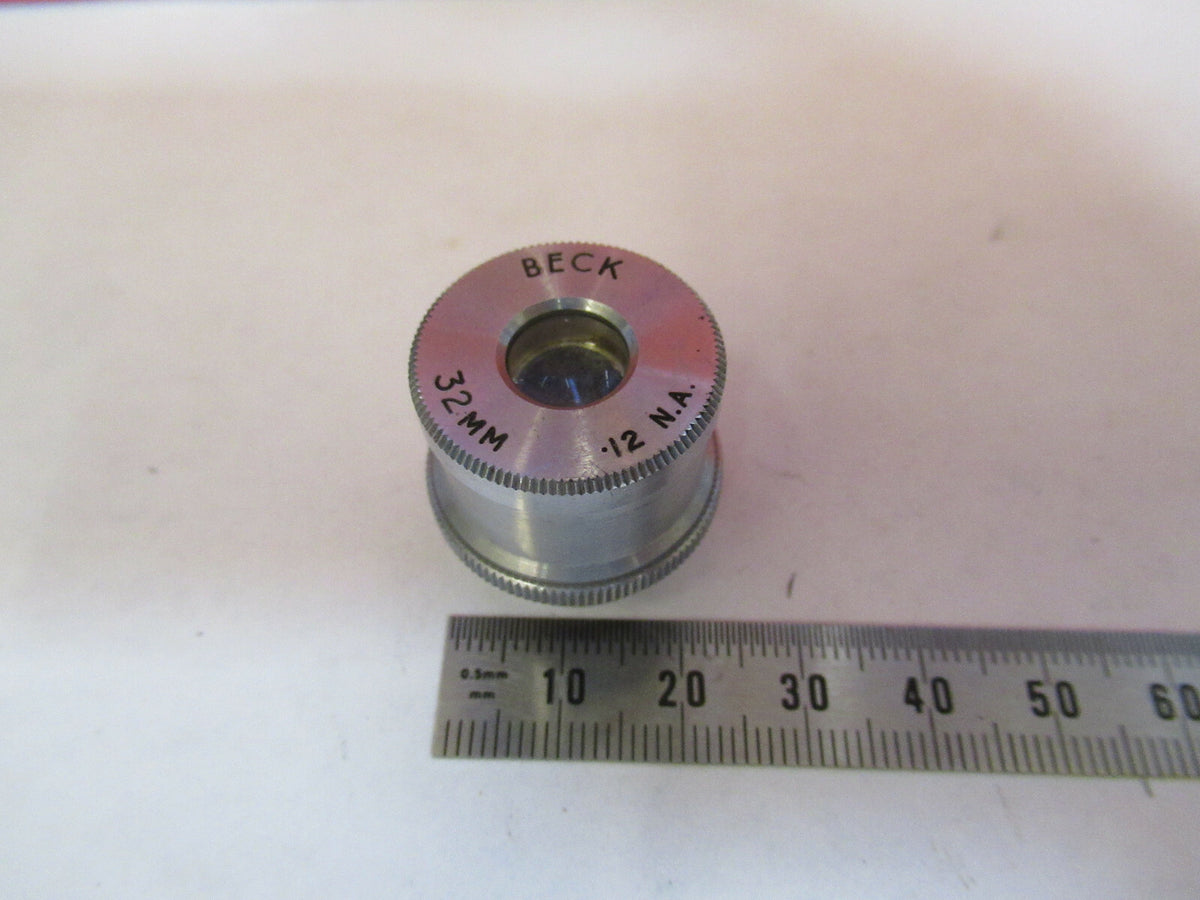 BECK UK 32mm OBJECTIVE LENS OPTICS MICROSCOPE PART AS PICTURED &Q3-B-47