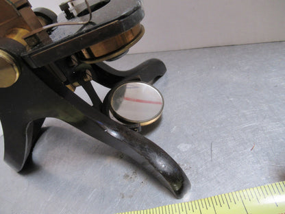 ANTIQUE BRASS HENRY CROUCH LONDON RARE ENGLAND MICROSCOPE AS PICTURED LOB