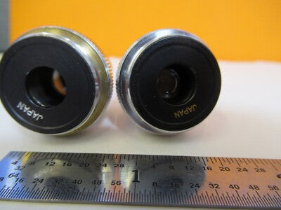 LOT 2 EA OBJECTIVE 10X 5X JAPAN OPTICS MICROSCOPE PART as pictured &A4-FT-94