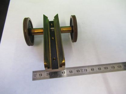 ANTIQUE BAUSCH LOMB MACRO STAGE KNOBS BRASS MICROSCOPE PART AS PICTURED S1-B-11