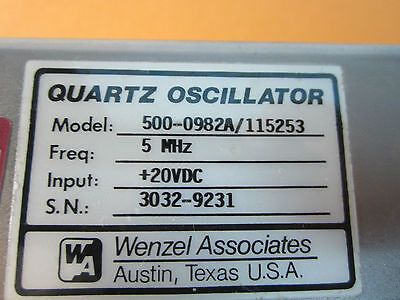 WENZEL 5 MHz LOW PHASE NOISE QUARTZ OSCILLATOR FREQUENCY STANDARD BIN#24
