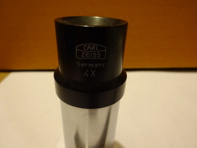 MICROSCOPE PART CARL ZEISS OCULAR EYEPIECE GERMANY 4X OPTICS AS IS #81-25