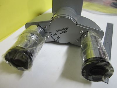 MICROSCOPE PART REICHERT AUSTRIA HEAD + EYEPIECES OPTICS BIN#34-T-02