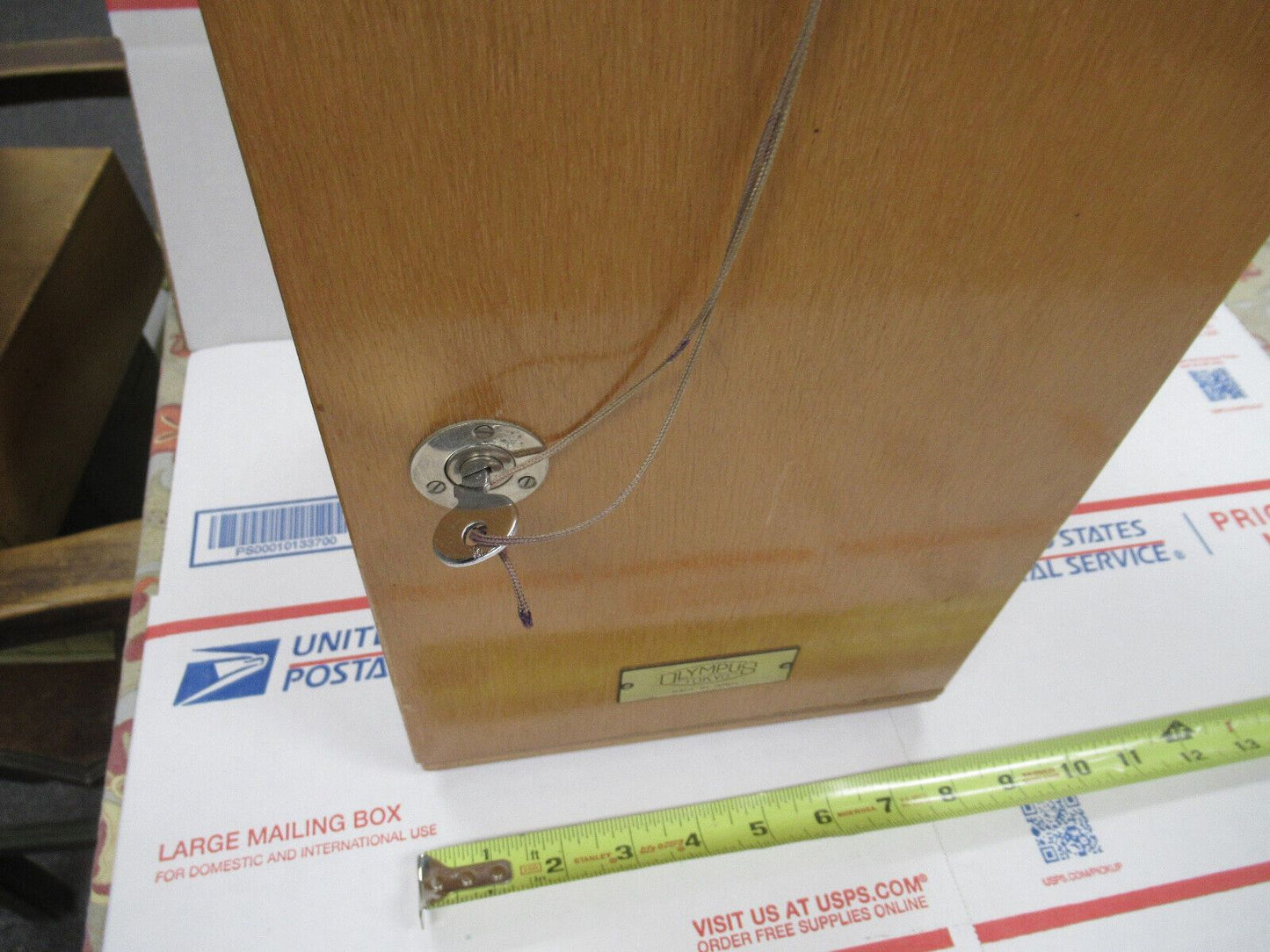 EMPTY OLYMPUS JAPAN WOOD CABINET BOX MICROSCOPE PART AS PICTURED &TA-4