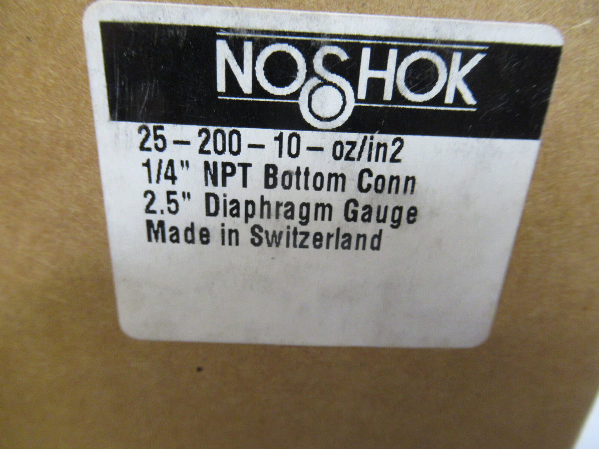NOSHOK MANOMETER DIAPHRAGM GAUGE SWISS 25-250-10 OZ/IN2 AS PICTURED &H9-B-23