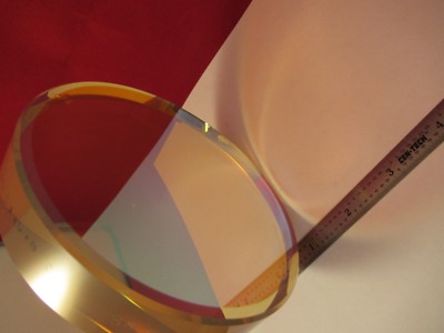 OPTICAL FLAT ZERODUR 5" DIA DICHROIC MIRROR 1/10 WAVE LASER OPTICS &5-A-97