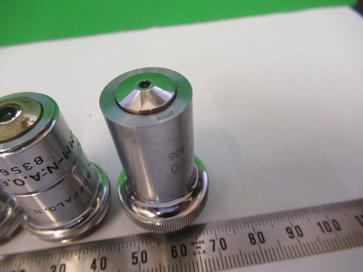 Lot 3 ea Objectives Spencer Lens Co. American Optical Co., one Eds Corp Microscope Part