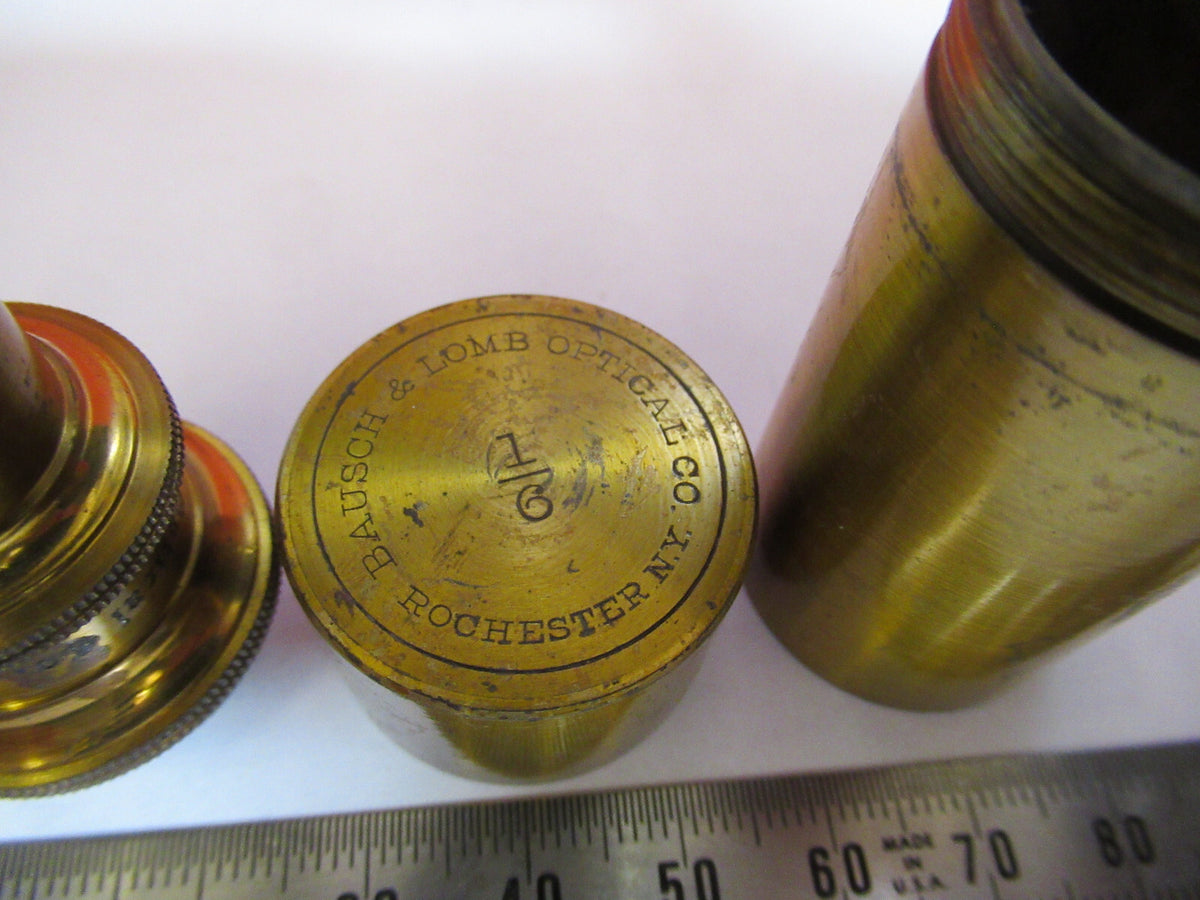 Antique Brass Bausch & Lomb Objective 1/6 Microscope Part