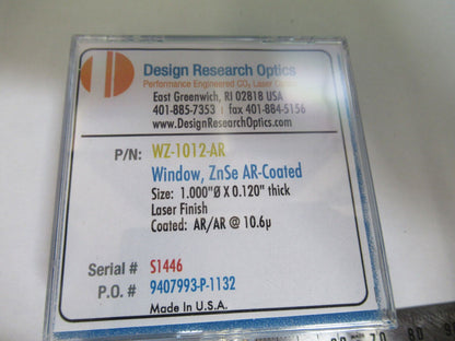 OPTICAL ZINC SELENIDE ZnSe LENS INFRARED CO2 LASER OPTICS AS PICTURED H3-A-78