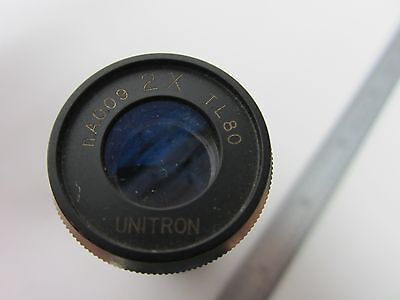MIKROSKOPTEIL VINTAGE OBJECTIVE UNITRON 2X TL80 OPTICS BIN#D2-P-40