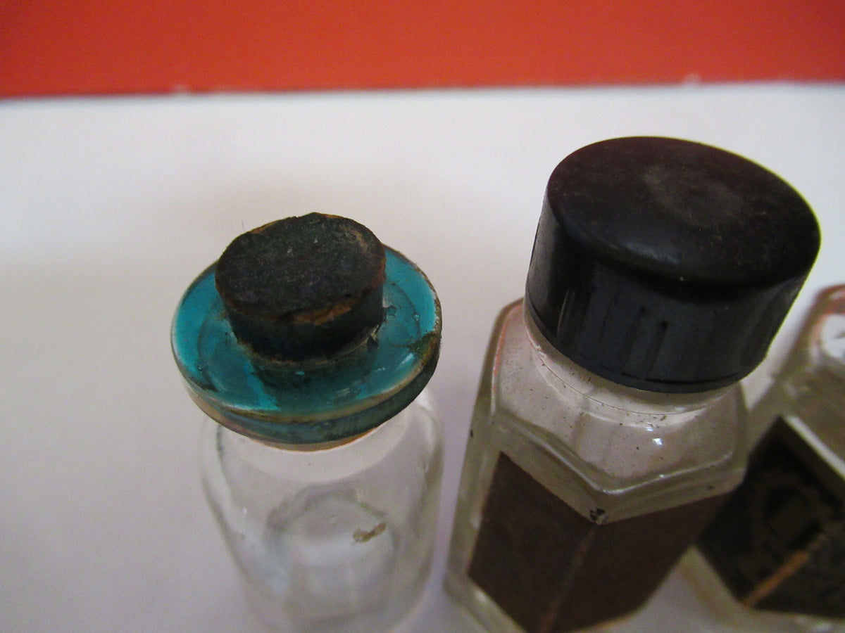 Lot Antique Bottles Immersion Oil Microscope Part