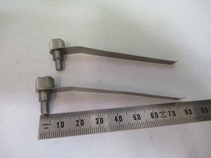 PAIR CLIPS STAGE CARL ZEISS GERMANY STEREO MICROSCOPE PART AS PICTURED S1-B-93