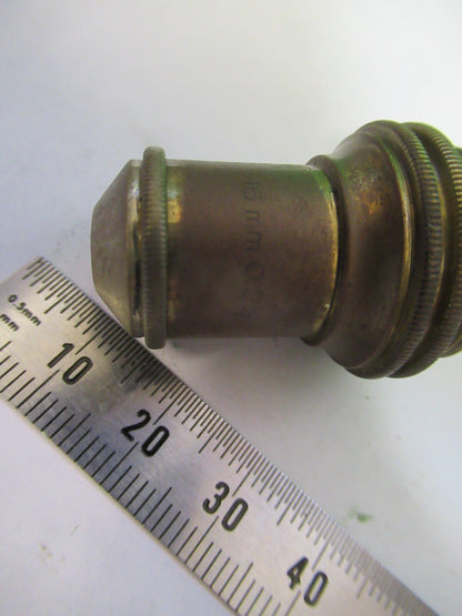 ANTIQUE BAUSCH LOMB BRASS OBJECTIVE 10X MICROSCOPE PART AS PICTURED &75-B-11