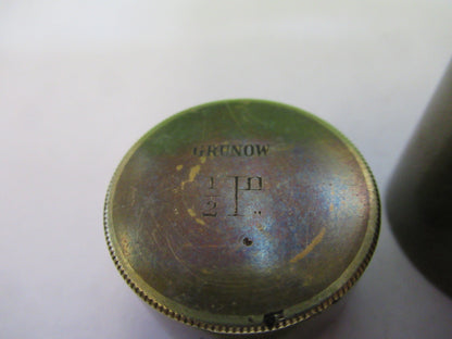 ANTIQUE BRASS GRUNOW RARE EMPTY OBJECTIVE CANISTER AS PICTURED &R9-B-05