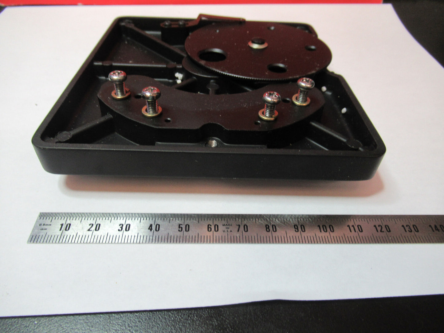 TASCO STAGE TABLE + CONDENSER OPTICS MICROSCOPE PART AS PICTURED T7-A-12