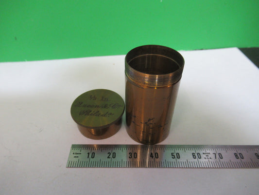 Antique Brass J.w. Queen Canister Objective Microscope Part