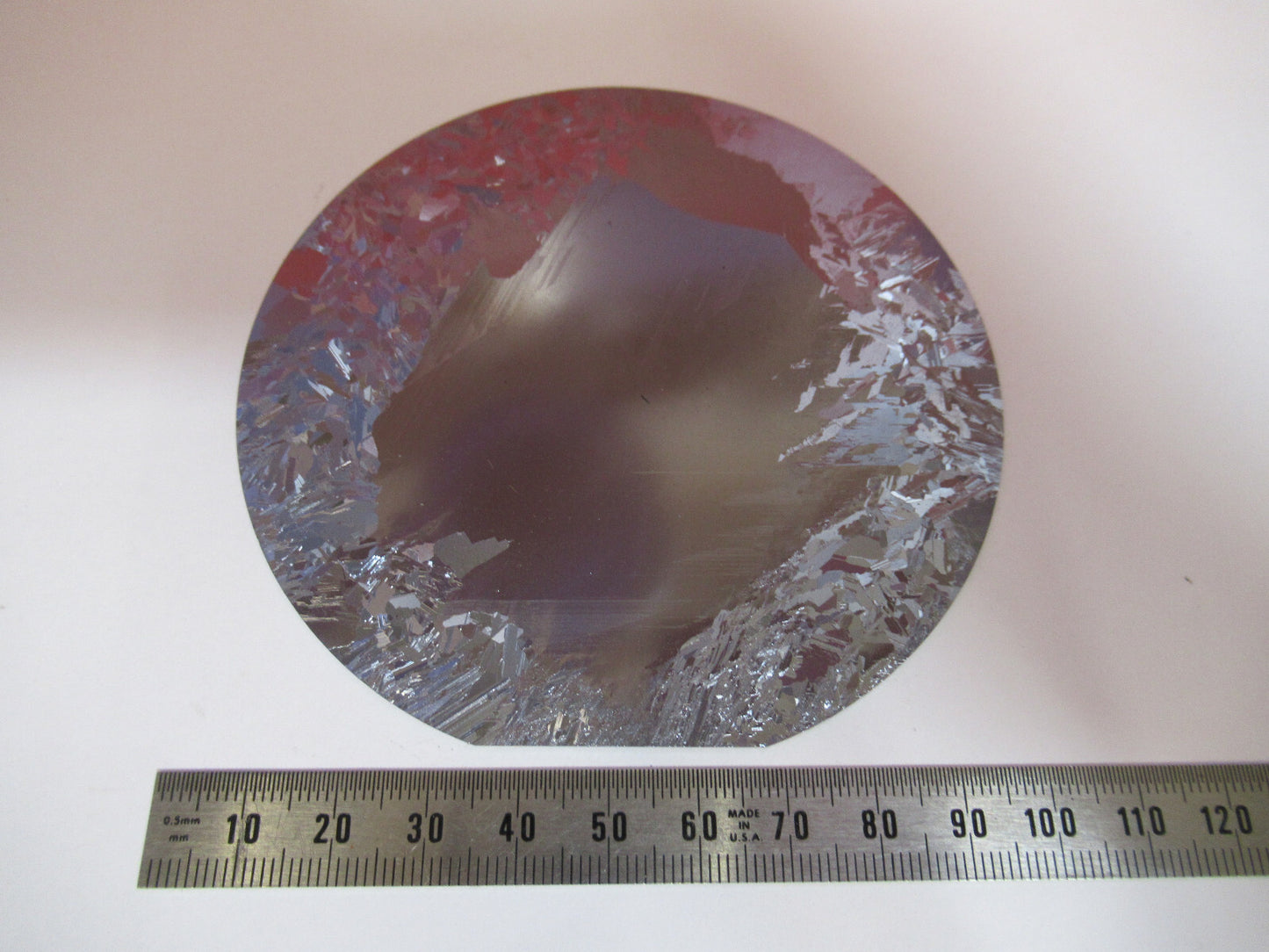 RARE SILICON WAFER WITH TWINS TWINNED SURFACE FRONT BACK AS PICTURED T1-A-01