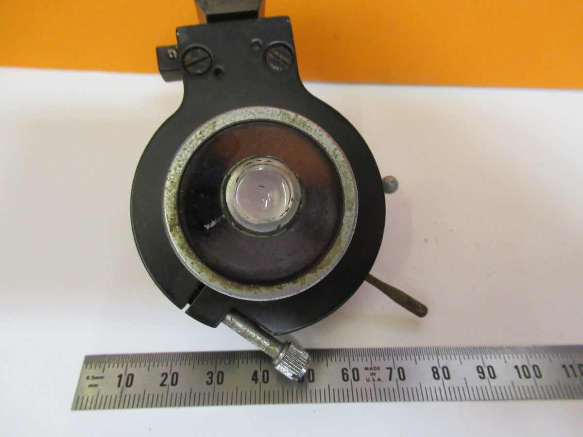 COOKE UK ENGLAND CONDENSER + IRIS + HOLDER MICROSCOPE PART AS PICTURED Y2-A-27