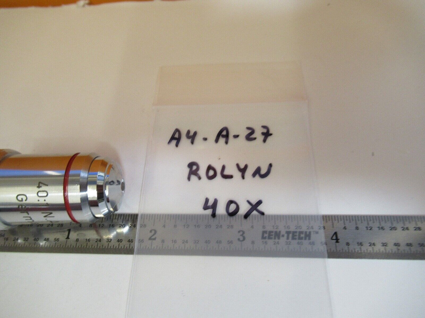 ROLYN GERMANY 40X OBJECTIVE OPTICS MICROSCOPE PART AS PICTURED &A4-A-27