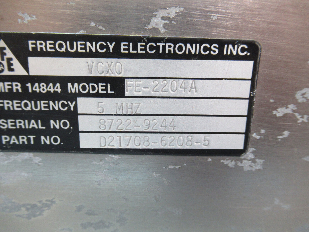 FEI QUARTZ OSCILLATOR FE2204A FREQUENCY STANDARD FEI 5 MHz AS PICTURED 6V-FT-78