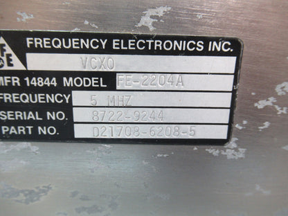 FEI QUARTZ OSCILLATOR FE2204A FREQUENCY STANDARD FEI 5 MHz AS PICTURED 6V-FT-78