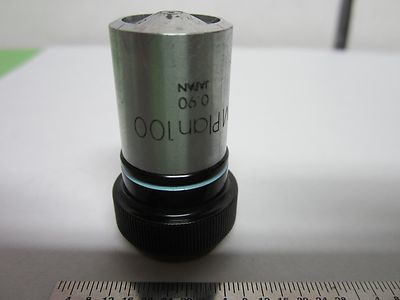 MICROSCOPE OBJECTIVE OLYMPUS FOR PARTS MPLAN 100X PUSHED IN OPTICS BIN#5K-H-21