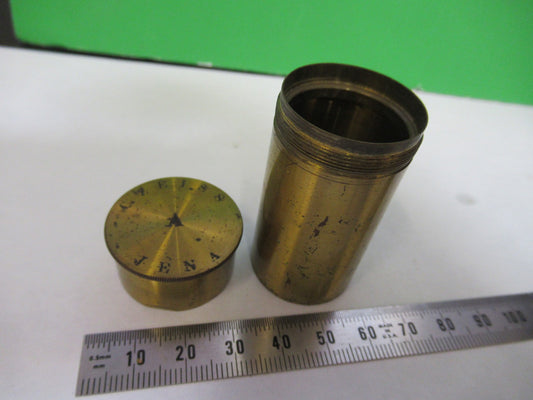 ANTIQUE BRASS EMPTY CARL ZEISS Jena OBJECTIVE CANISTER MICROSCOPE PART W3-C-29