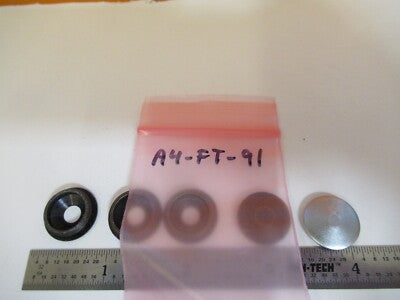 LOT ANTIQUE BRASS CAPS PIECES MICROSCOPE PART as pictured &A4-FT-91