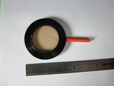 MICROSCOPE PART OPTICAL ORANGE FILTER OPTICS AS IS BIN#34-37