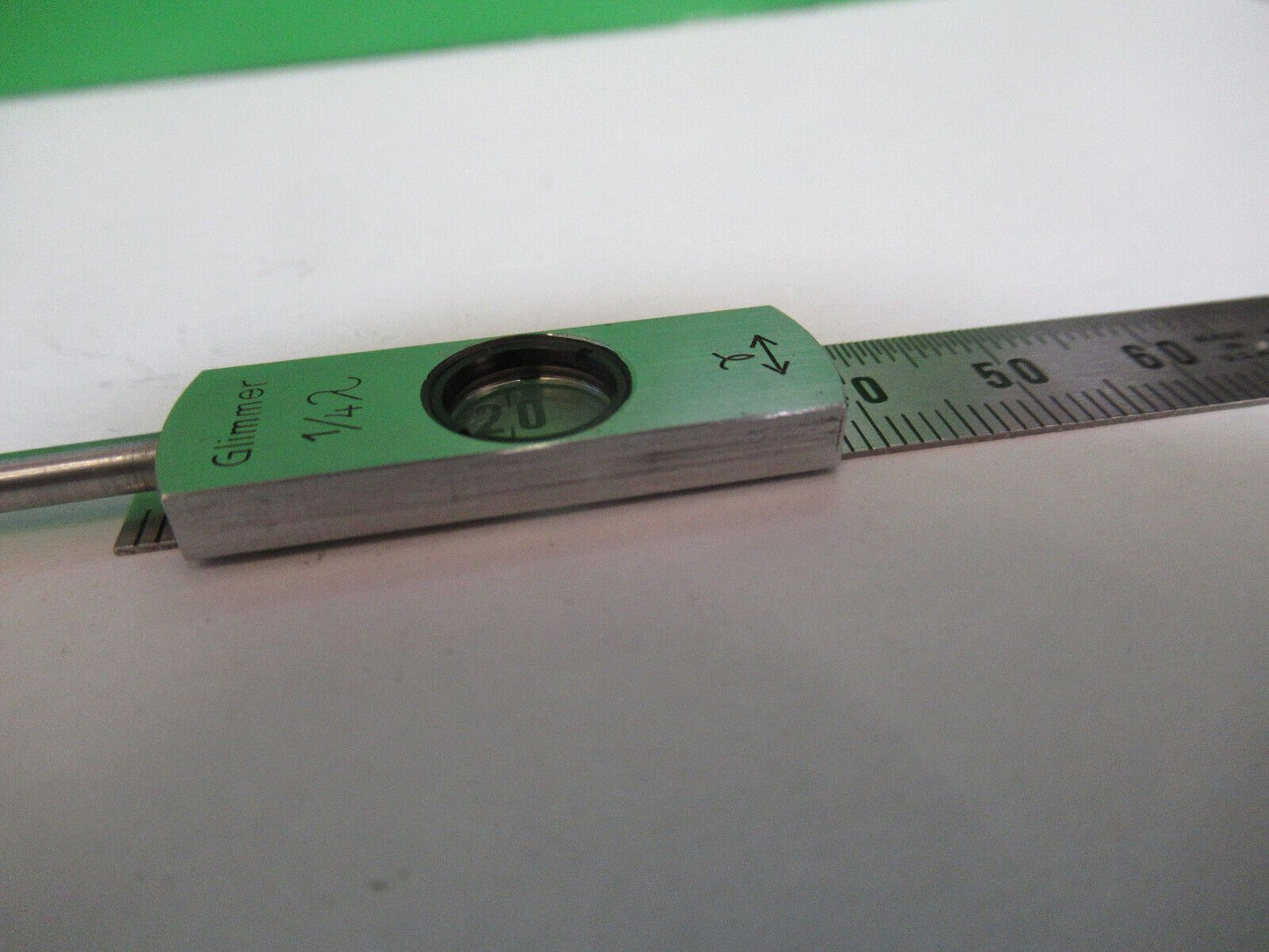 LEITZ WETZLAR POL SLIDE 1/4 LAMBDA GLIMMER MICROSCOPE PART AS PICTURED P2-B-16B