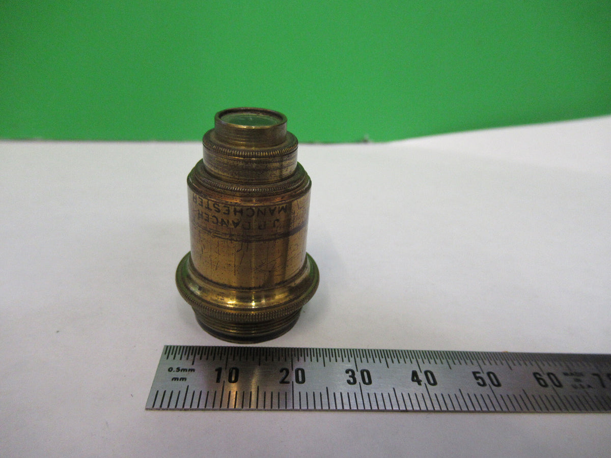JP DANCER ANTIQUE BRASS OBJECTIVE MICROSCOPE PART AS PICTURED X6-A-94