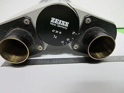 MICROSCOPE PART ZEISS GERMANY 473016 HEAD BINOCULAR OPTICS AS IS BIN#H2-D-11