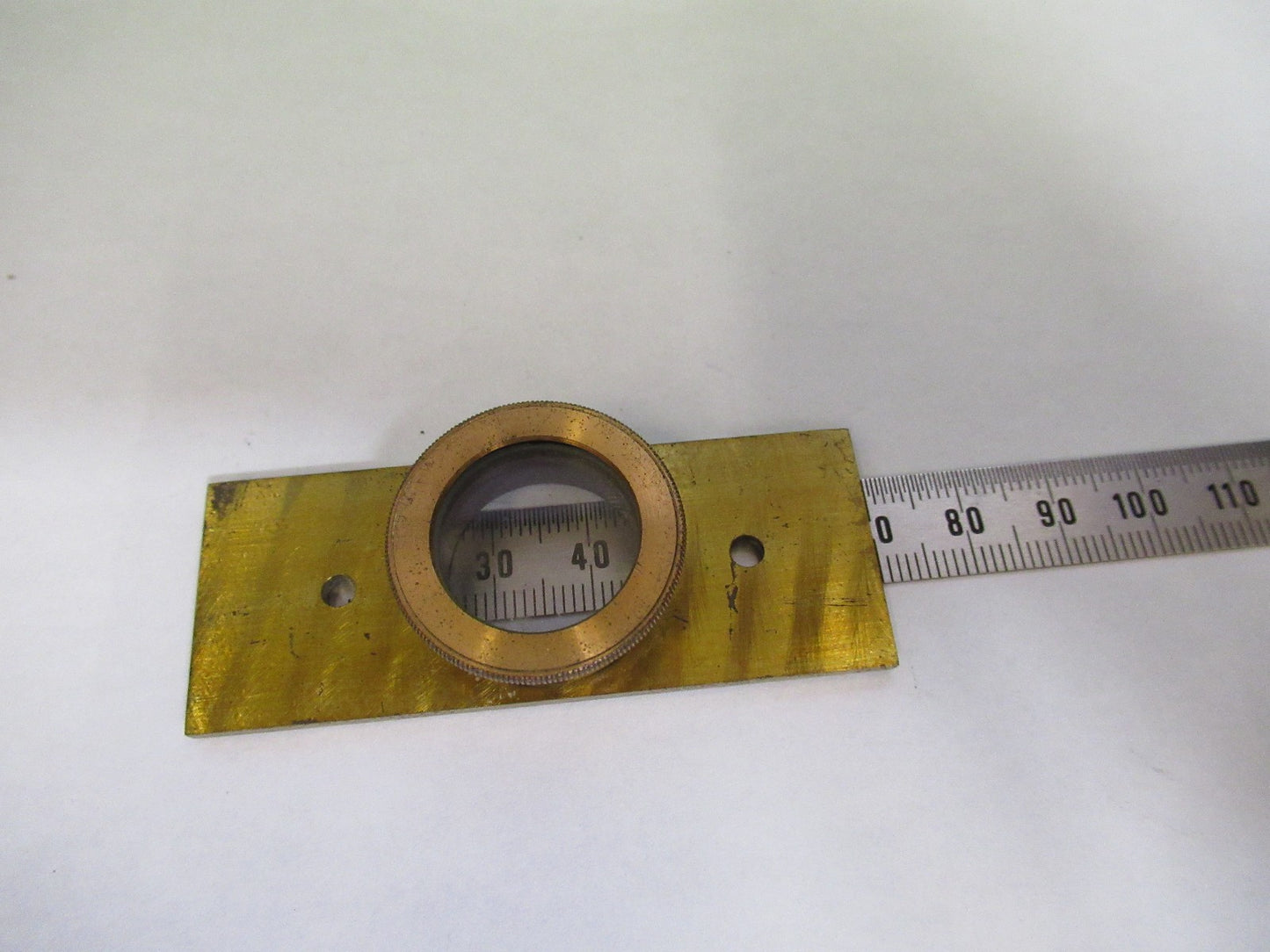 ANTIQUE BRASS STAGE COMPRESSORIUM UK LONDON MICROSCOPE PART AS PIC X3-B-12
