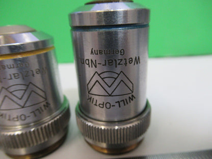 WILL-OPTIK Wetzlar lot objectives 5X 10X 40X MICROSCOPE PART AS PICTURED X5-A-75