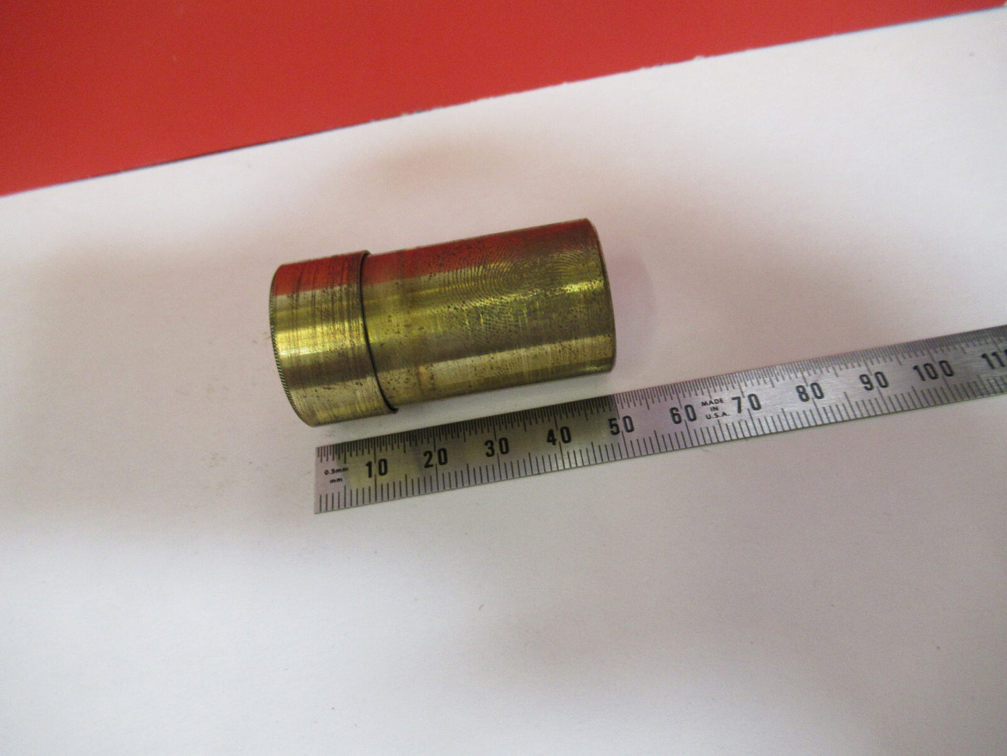 ANTIQUE BRASS ERNST LEITZ GERMANY EMPTY OBJECTIVE CANISTER AS PICTURED Y5-A-16